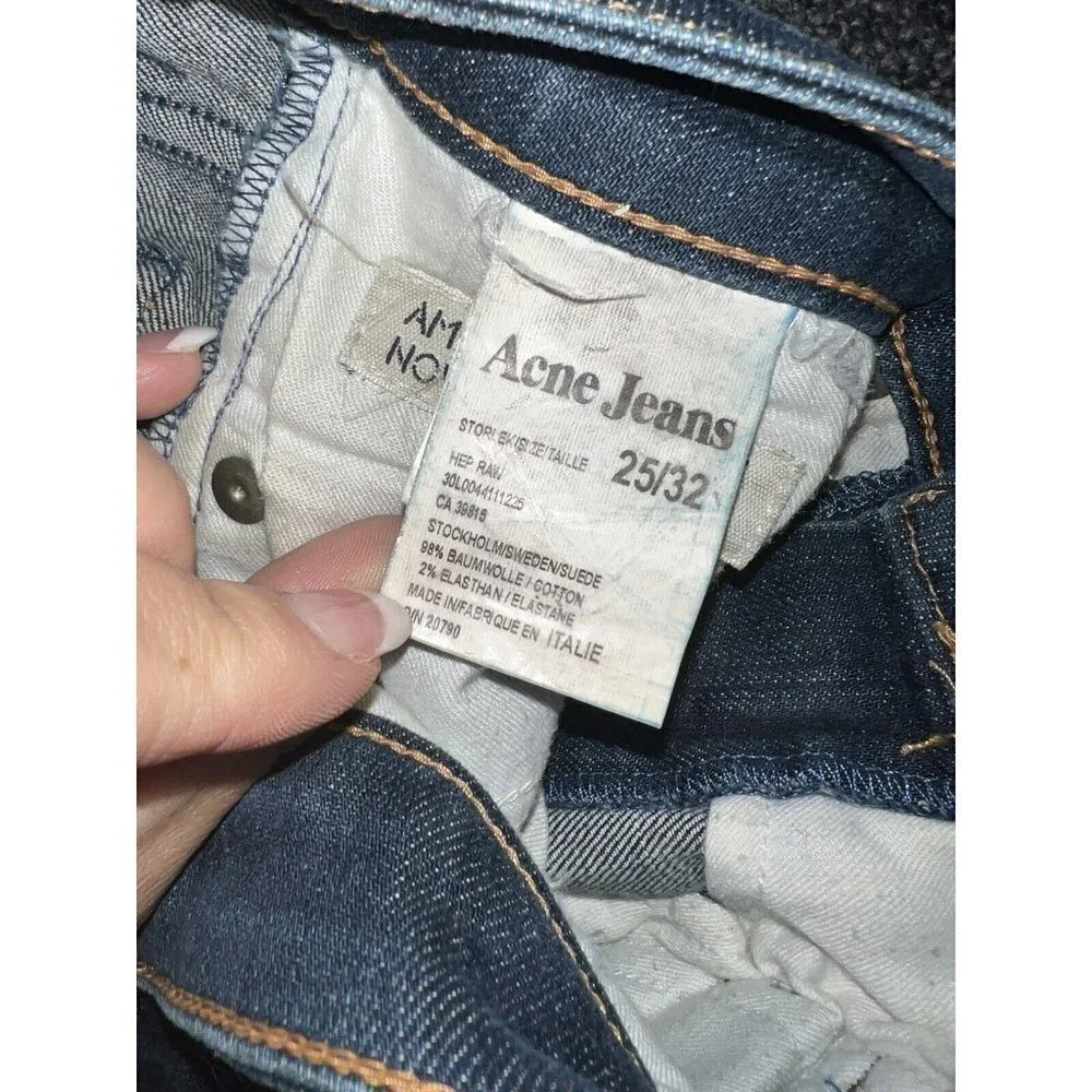 ACNE studios jeans women 25” waist dark wash mid rise denim skinny & boot cut D1 - Picture 5 of 9
